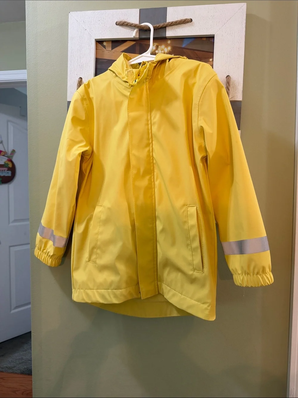 Cat & Jack Yellow Kids' Hooded Raincoat with Reflective Cuffs